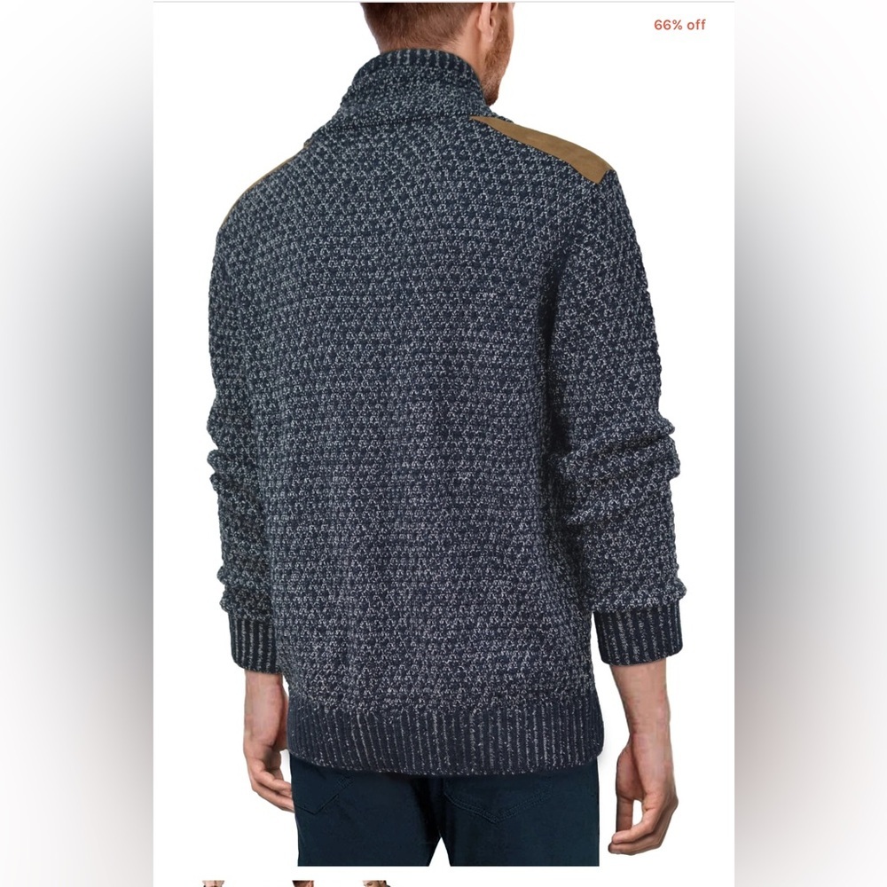 XRAY Men's Blue Knit Sweater with Brown Accents - Picture 2 of 6